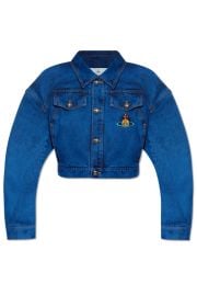 Vivienne Westwood Embroidered cropped denim jacket at Cettire