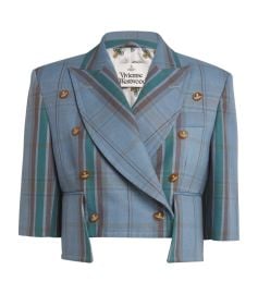 Vivienne Westwood Tartan print cotton blend jacket at Harrods