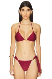 Vix Swimwear Liza Triangle Bikini Top In Sense Matte Ponche at Revolve