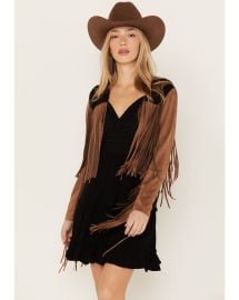 Vocal Womens Star Faux Fringe Jacket - at Country Outfitter