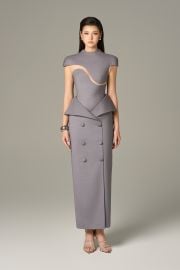 Vogue Short Sleeve Wave Cut-Out Maxi Dress kalisa at Kalisa