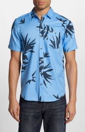 Volcom Pina Trim Fit Short Sleeve Print Woven Shirt at Nordstrom