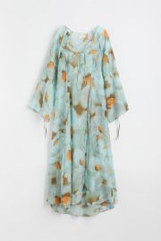 Voluminous Lyocell blend Dress in Sage Green Floral at H&M