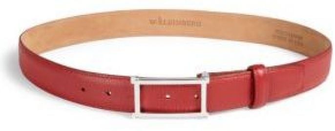 W  Kleinberg - Rectangle Buckle Leather Belt red at Saks Fifth Avenue