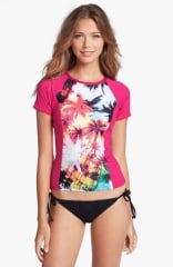 W Swimwear Pink Palms Rashguard at Nordstrom