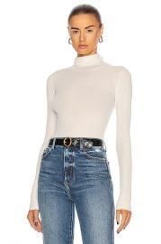 WARDROBE NYC Rib Turtleneck Top in Off White   FWRD at Forward