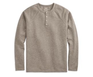 WARMKNIT Waffle Henley Walnut Heather at Mack Weldon