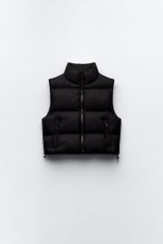 WATER AND WIND PROTECTION CROPPED QUILTED VEST at Zara