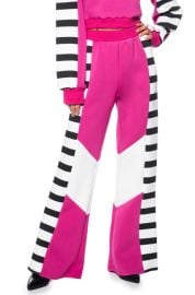 WATERMELON SUGAR STRIPED WIDE LEG TROUSER in pink multi at Akira