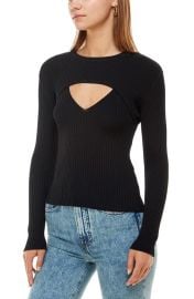 WAYF Clifton Cutout Rib Sweater in Black Size Small at Nordstrom