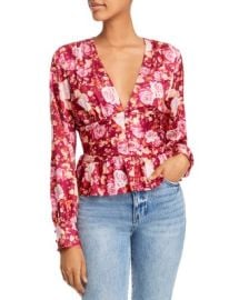 WAYF Floral Smocked Peplum Top   Bloomingdales at Bloomingdales