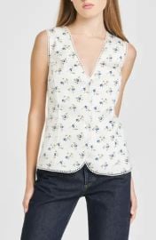 WAYF Jillian Floral Sleeveless Button Up Top at Nordstrom Rack