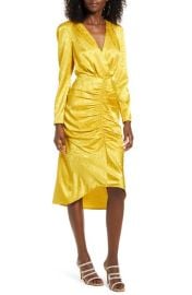 WAYF Ronnie Ruched Long Sleeve Midi Dress at Nordstrom