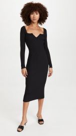 WAYF Split V Square Neck Midi Dress at Shopbop