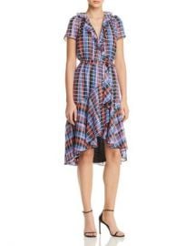 WAYF Sutton Metallic Check Print Wrap Dress Women - Bloomingdale s at Bloomingdales