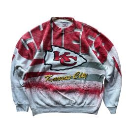 WESTSIDE STOREY VINTAGE VINTAGE 90S AOP KC CHIEFS SWEATSHIRT Westside Storey at Westside Storey Vintage