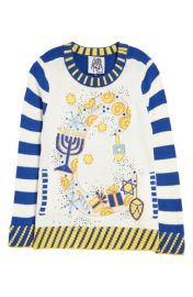 WHOOPI C for Chanukah Cotton Blend Crewneck Sweater at Nordstrom