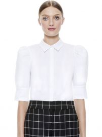 WILLA SCRUNCH SLEEVE TOP at Alice + Olivia