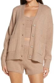 WITTY FOX Rhinestone Button Cardigan amp Crop Camisole Set at Nordstrom