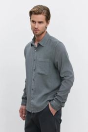 WOLF COTTON TENCEL BUTTON-UP SHIRT Velvet by Graham amp Spencer at Velvet