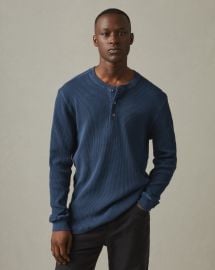 Waffle Henley - Varsity Blue at American Giant