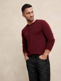 Waffle Knit Thermal Henley at Banana Republic