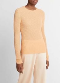 Waffle-Stitched Cashmere-Silk Sweater in Products Women at Vince