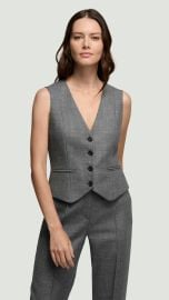 Waistcoat in Textured Wool Twill Women39s Vests Argent at Argent