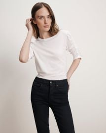 Waldorf Ruched-Sleeve Tee at Veronica Beard