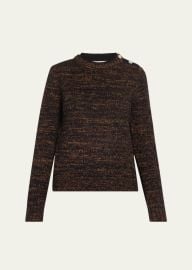 Wales Bonner Chord Crystal-Button Wool Sweater - at Bergdorf Goodman