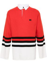 Wales Bonner Cypher Polo Sweater in Red Multi at Farfetch