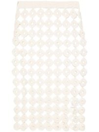 Wales Bonner Stanza crochet-knit Midi Skirt Neutrals at Farfetch