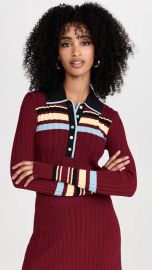 Wales Bonner Wander Long Sleeve Polo Sweater at Shopbop