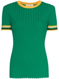 Wales Bonner ribbed-knit short-sleeve T-shirt - Farfetch at Farfetch