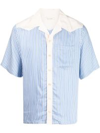 Wales Bonner striped-panel short-sleeve Shirt - at Farfetch