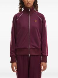 Wales Bonner striped-panel zip-up Track Top Red at Farfetch
