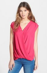 Wallis Draped Faux Wrap Sleeveless Blouse at Nordstrom