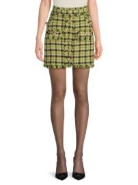 Walter Baker Plaid Frayed Miniskirt at Saks Off 5th