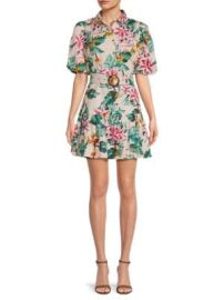 Walter Baker Tyanna Floral Belted Mini Shirtdress on SALE at Saks Off 5th