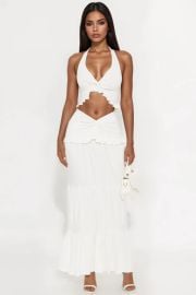 Wanderlust Halter Maxi Skirt Set - Off White Fashion Nova at Fashion Nova
