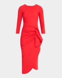 Wang Draped High-Low Midi Sheath Dress at Neiman Marcus