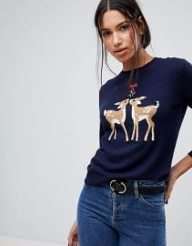 Warehouse Holidays Reindeer Sweater by ASOS at ASOS