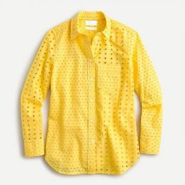 Warm Sun Classic-fit shirt in eyelet at J. Crew