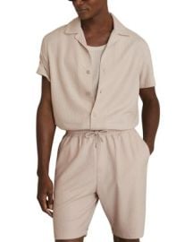 Warwick Short Sleeved Textured Cuban Regular Fit Button Down Shirt at Bloomingdales
