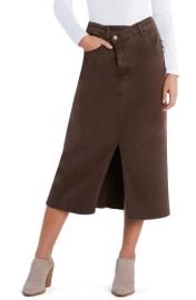 Wash Lab Denim Emmeline Crossover Waist Denim Midi Skirt at Nordstrom