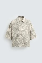 Washed Abstract Print Overshirt at Zara