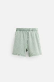Washed Textured Shorts at Zara