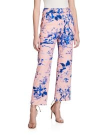 Watercolor Floral Crop Pants at Neiman Marcus