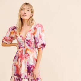 Watercolor Linen Dress Nuuly at Nuuly