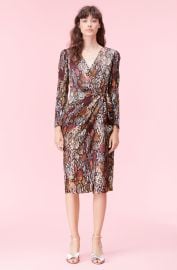 Watercolor Snake Silk Wrap Dress at Rebecca Taylor